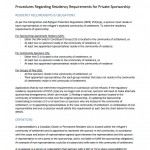 Procedures regarding Residency Requirements for Private Sponsorship