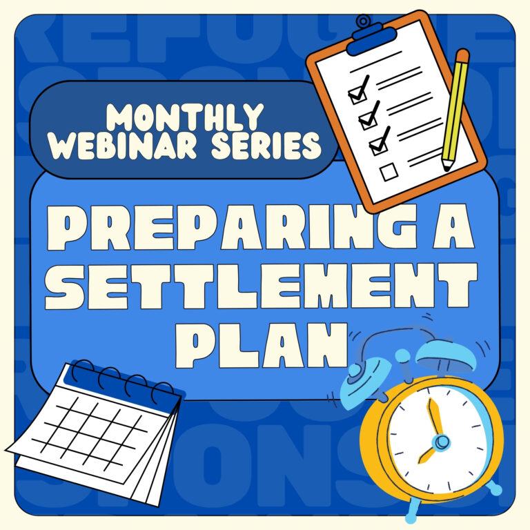 September Monthly Webinar 2: Preparing a Settlement Plan